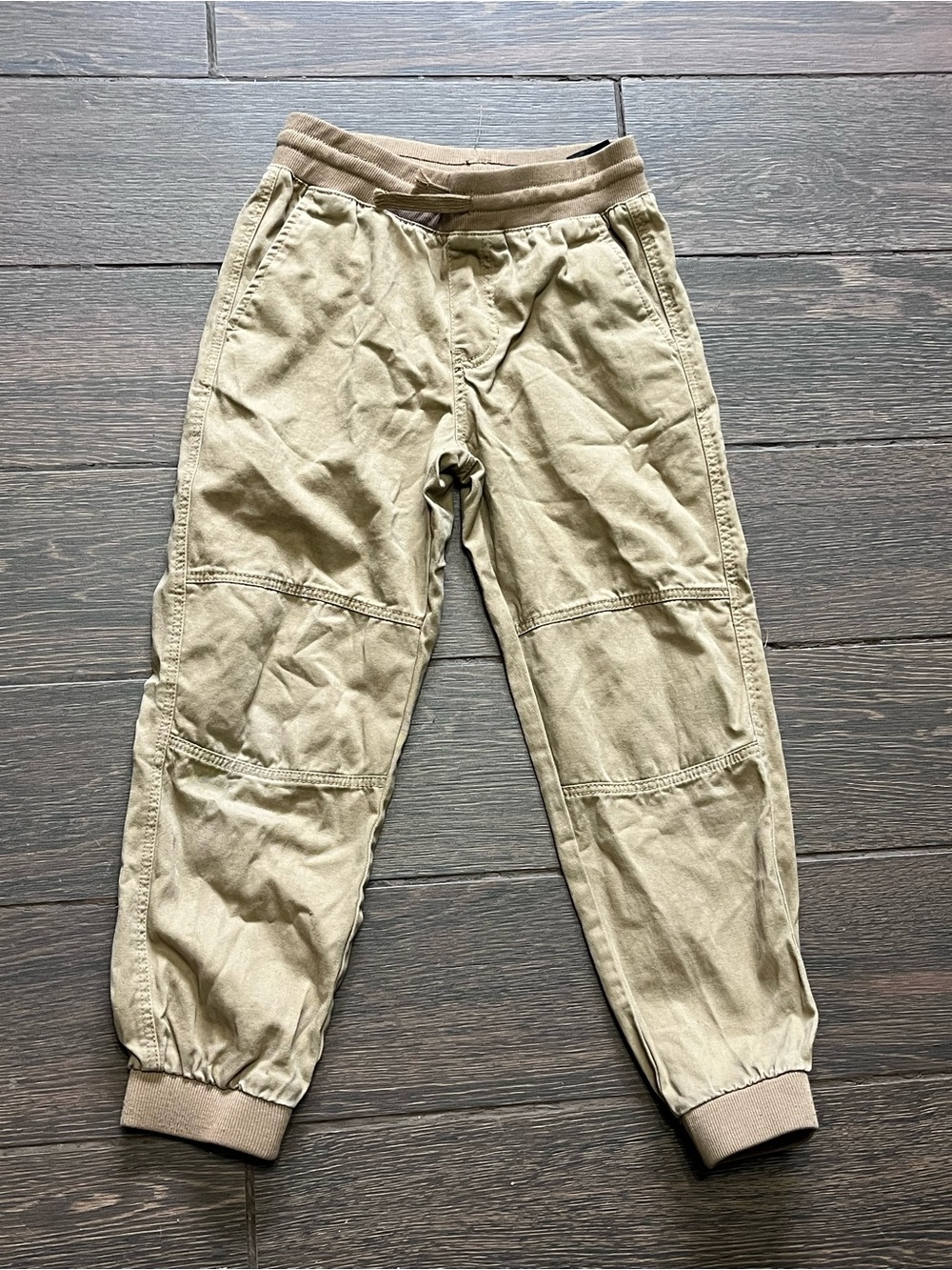 H&M Boys Jogger Pants Size 6-7 y Khaki Beige Elastic Waist Casual